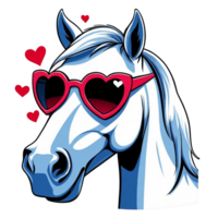 AI generated graphics for valentines day white horse png