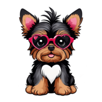 AI generated Valentines Day graphics cute little dog png