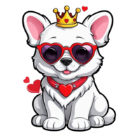 AI generated Valentines Day graphics cute little dog png