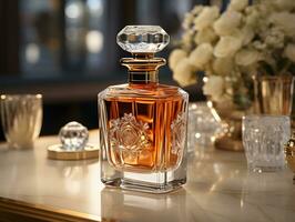 AI generated Luxurious Perfume Bottle. Generative Ai photo