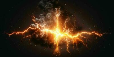 AI generated Energy Lightning. Thunderbolt Background. Generative AI photo