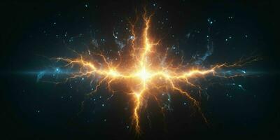 AI generated Energy Lightning. Thunderbolt Background. Generative AI photo