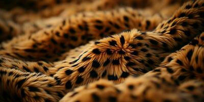 AI generated Leopard Fur Pattern Texture Background. Leopard Wool Fabric. Generative AI photo