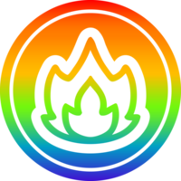 simple flame circular in rainbow spectrum png