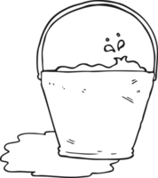 noir et blanc dessin animé seau de l'eau png