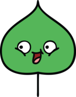 cute cartoon expressional leaf png