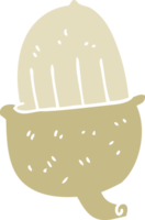 flat color illustration of a cartoon acorn png