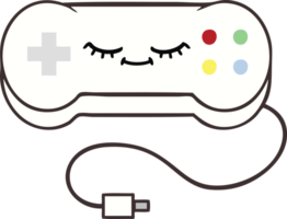 controlador de juego de dibujos animados retro de color plano png