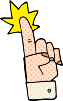 cartoon doodle wijzende hand png