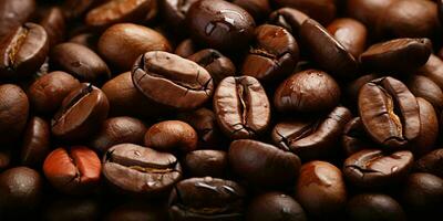 AI generated Coffee Beans Background. Roasted Coffee Texture Background. Generative AI photo