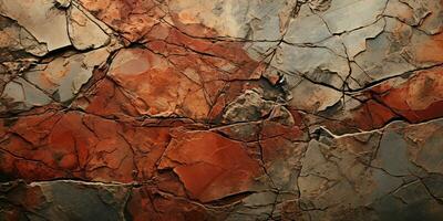 AI generated Red and Brown Rough Stone Texture Background. Rock Surface Background. Generative AI photo