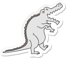 sticker of a quirky hand drawn cartoon crocodile png