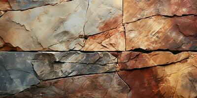 AI generated Red and Brown Rough Stone Texture Background. Rock Surface Background. Generative AI photo