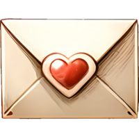 AI generated Vintage Envelope, old letters Valentine's Day Clipart png