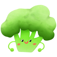 mano disegnato carino broccoli illustrazione , verdura collezione . png