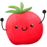 main tiré mignonne tomate illustration , légume collection . png