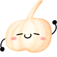 hand drawn cute garlic illustration , vegetable collection . png