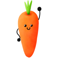 mão desenhado fofa cenoura ilustração , vegetal coleção . png