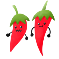 main tiré mignonne Chili illustration , légume collection . png