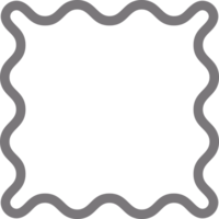 Y2k squiggle frame. Zigzag wavy border for story. Rectangle serrated retro groovy shape. Cute funky geometric posters for modern design. Vector aesthetic elements. png