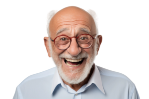 AI generated Happy Old Man with a Kind Expression on a Transparent Background. png