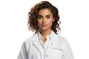 AI generated South American Girl Dressed as a Chef in White Uniform on Transparent Background. png
