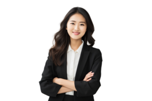 AI generated Asian Girl as a Modern-Day Tech Entrepreneur on Transparent Background. png