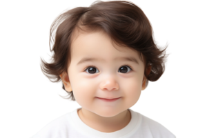 AI generated Adorable Baby's Innocent Face on Transparent Background. png