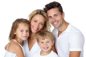 AI generated Close Shot of Parents with Their Children on a Transparent Background. png