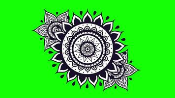 A seamless looping mandala background video features continuously changing symmetrical patterns and soothing colors, providing an elegant and calming visual backdrop. Ideal for meditation or creating