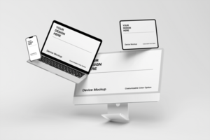 Minimalist background design and realistic scene for device mockup psd