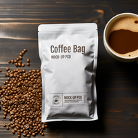 AI generated Coffee paper bag mockup psd