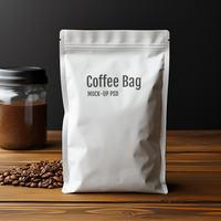 AI generated Coffee paper bag mockup psd