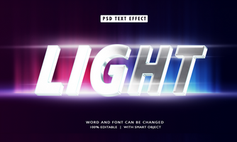 Light 3D Editable Text Style Effects psd