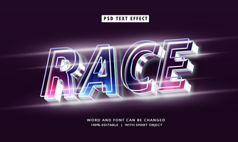 Race 3D Editable Text Effect with Light Style psd