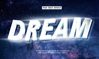 Dream 3D Editable Text Effect With Light Style psd