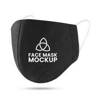 zwart gezicht masker mockup psd