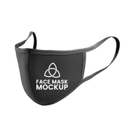 zwart gezicht masker mockup psd