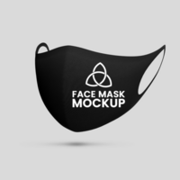 zwart gezicht masker mockup psd