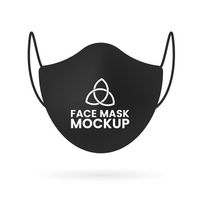 zwart gezicht masker mockup psd