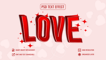 amor texto efecto Bosquejo con personalizable rojo antecedentes psd