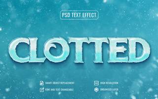 brillante congelado hielo texto efecto con editable capa estilo psd