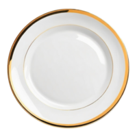 AI generated empty luxury gold plate isolated transparent background. ai generative png