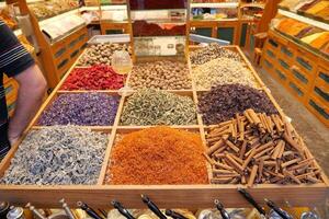 turkey istanbul 13 july 2023. various spices in store in istanbul . photo