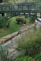 small waterfall at public park in istanbul photo