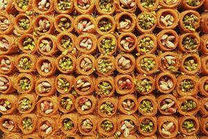 turkish dessert baklava selling at shop photo