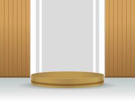 Podium product display with wood color vector