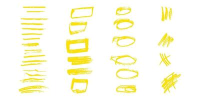 Brushes and elements for notes highlighting text. vector