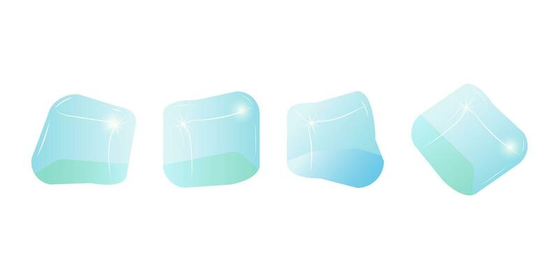 Transparent glass cube shapes in realistic style.