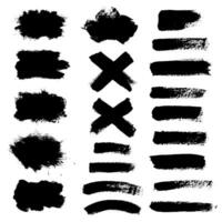 Vector set hand drawn  black paint brush strock. Text boxes for banner.